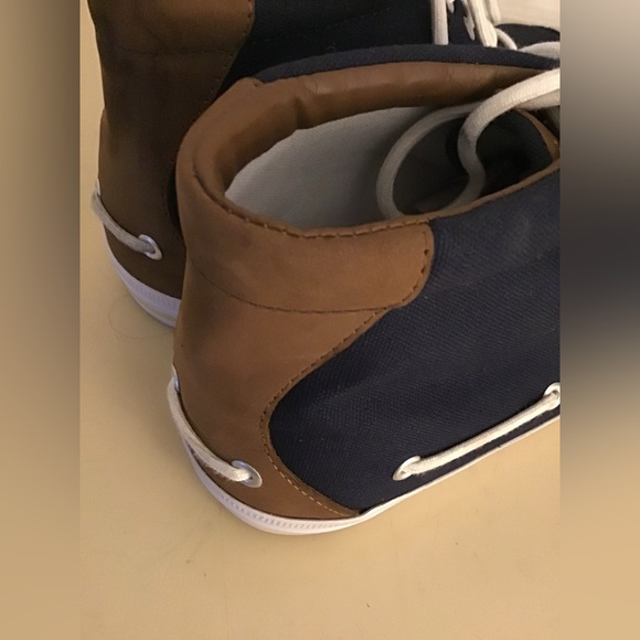 Polo By Ralph Lauren men blue canvas leather High top sneaker size 12 medium - Picture 6 of 11